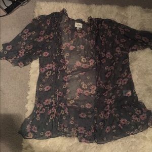 floral american eagle kimono